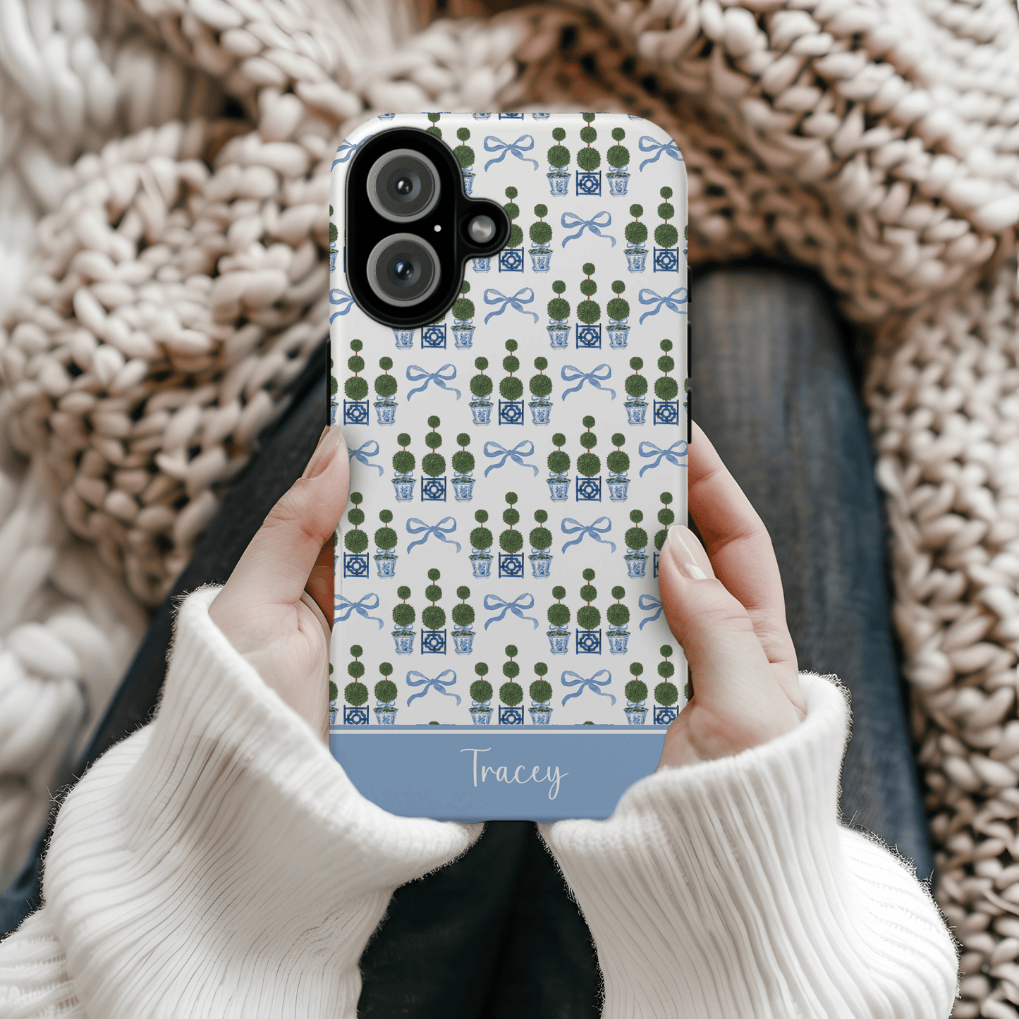 Topiary Tree Bow Tough iPhone Case - Hydrangea Lane Home