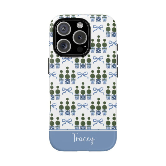 Topiary Tree Bow Tough iPhone Case - Hydrangea Lane Home