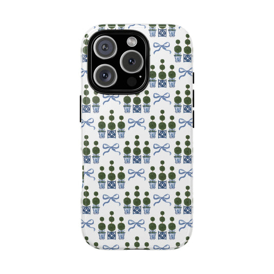Topiary Tree Bow Tough iPhone Case - Hydrangea Lane Home