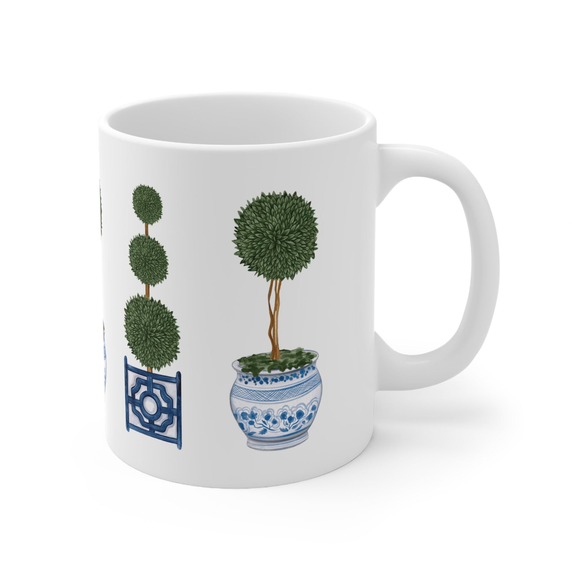 Topiary Tree Chinoiserie Ceramic Mug - Hydrangea Lane Home