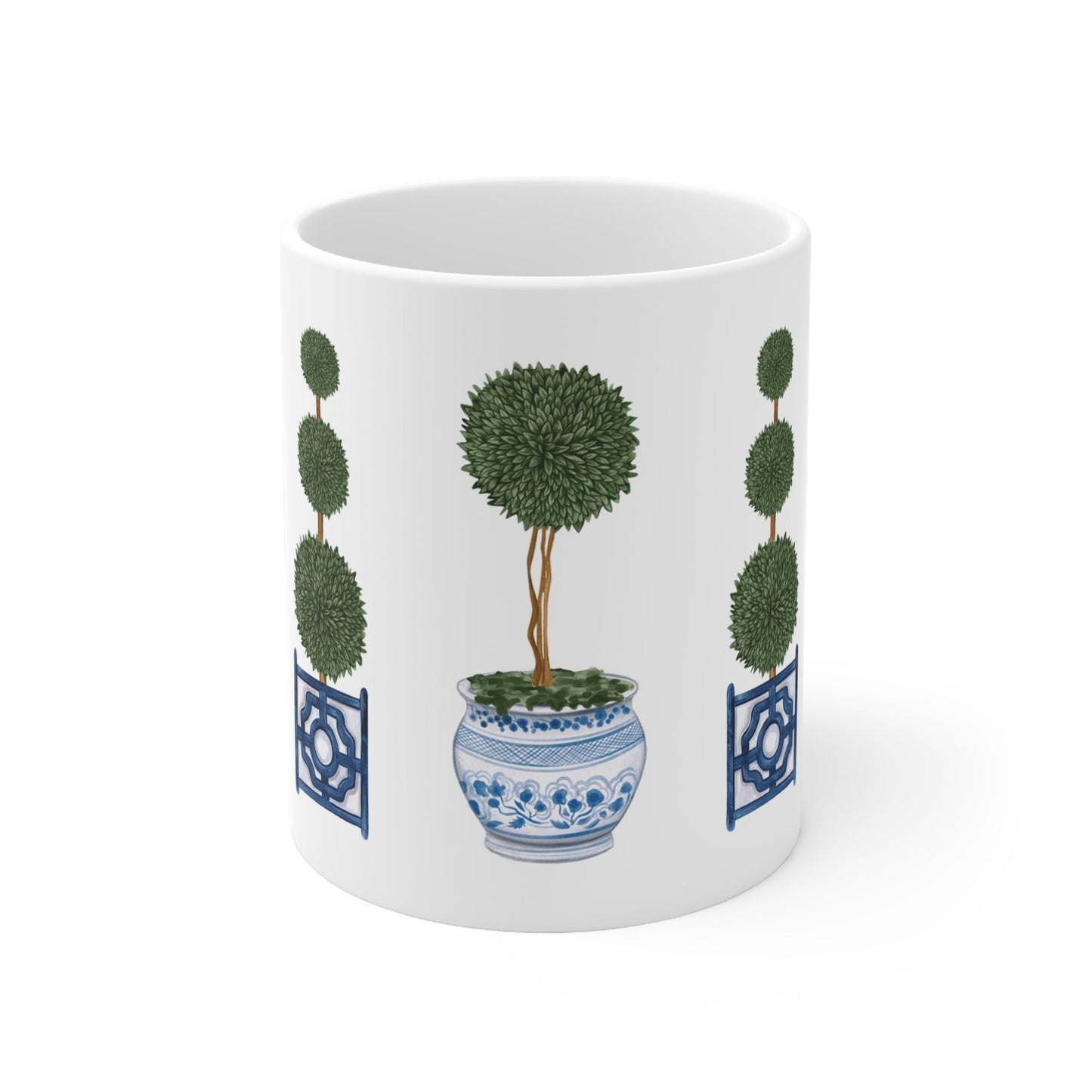 Topiary Tree Chinoiserie Ceramic Mug - Hydrangea Lane Home