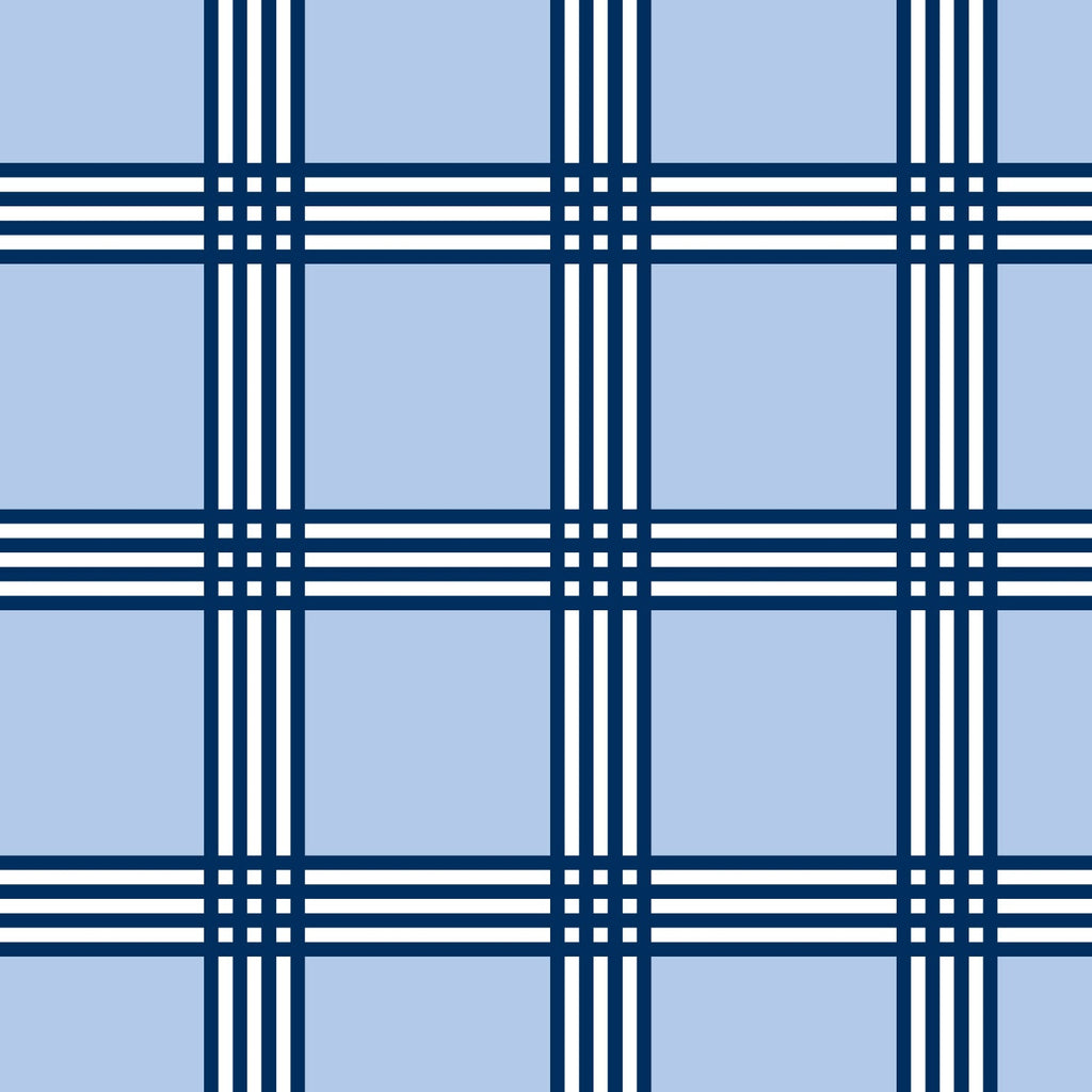 Trafalgar Check Blue Fabric - Hydrangea Lane Home