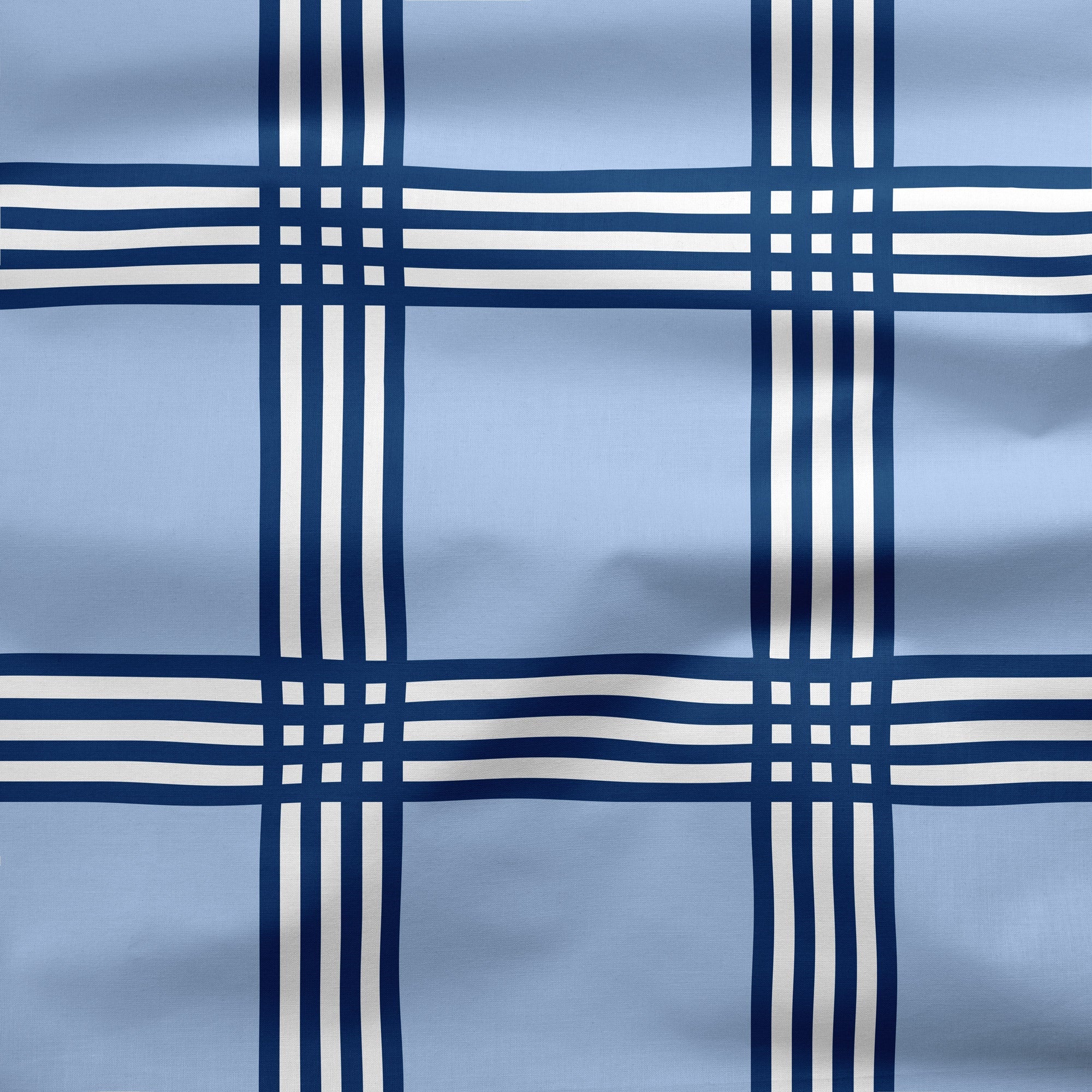 Trafalgar Check Blue Fabric - Hydrangea Lane Home
