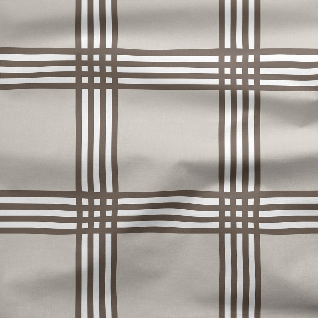 Trafalgar Check Neutral Fabric - Hydrangea Lane Home