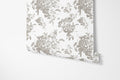 Villandry French Rose Toile Wallpaper - Chateaux Taupe - Hydrangea Lane Home