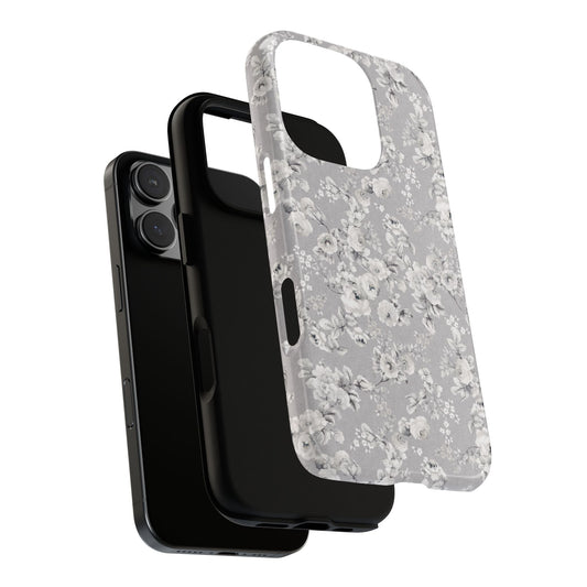 Vintage Rose Grey Tough iPhone Case - Hydrangea Lane Home