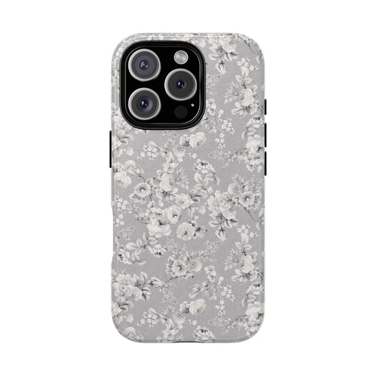 Vintage Rose Grey Tough iPhone Case - Hydrangea Lane Home
