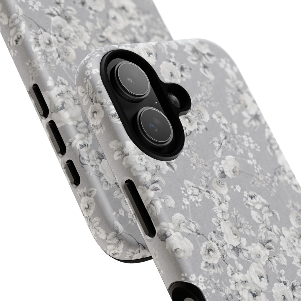 Vintage Rose MagSafe Tough iPhone Case - Grey - Hydrangea Lane Home