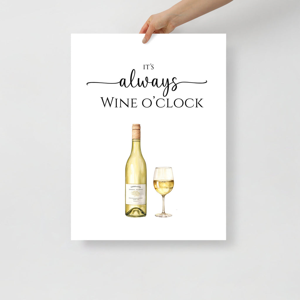 White Wine o'clock Art Print - Hydrangea Lane Home