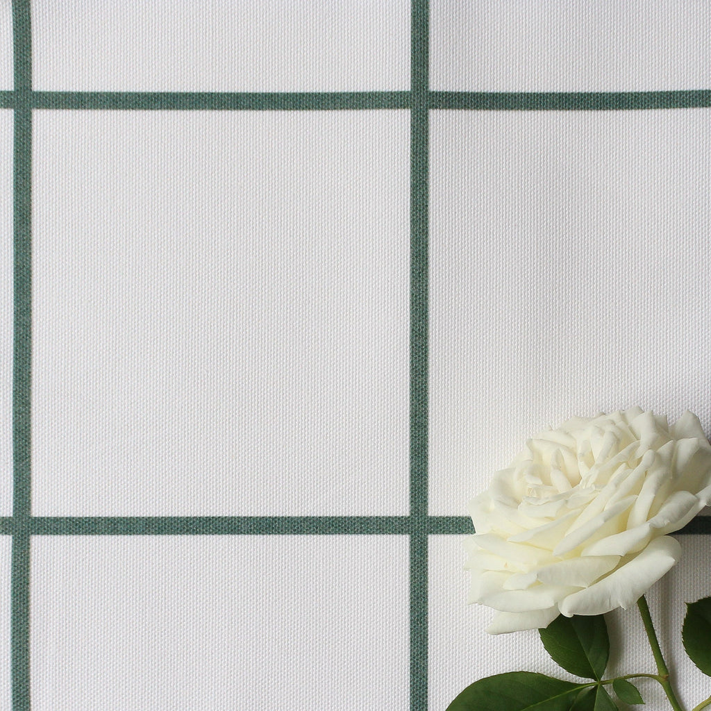 Window Pane Check Fabric - Leaf - Hydrangea Lane Home