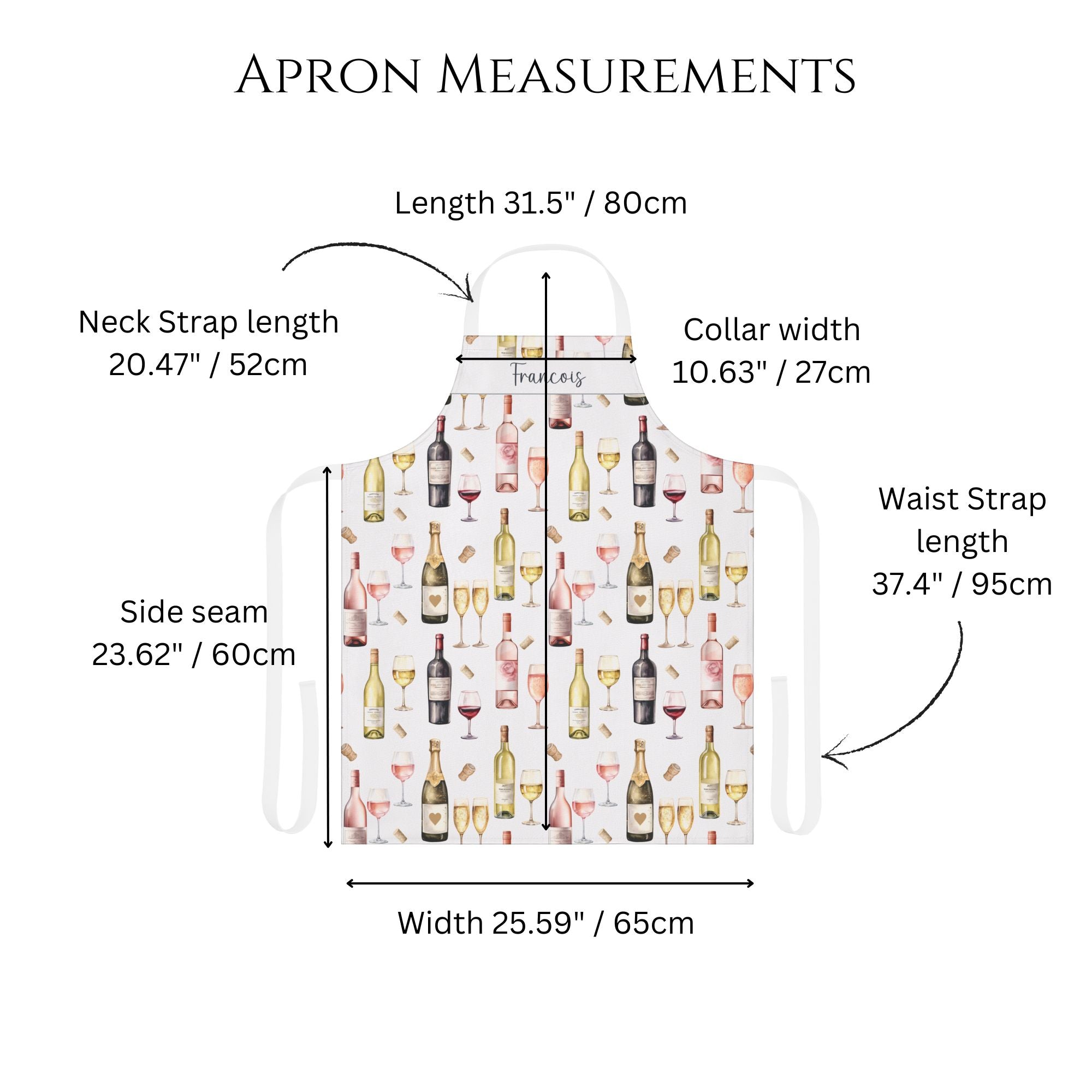 Wine Lover Apron with Personalisation - Hydrangea Lane Home