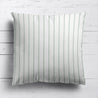 Breton Stripe cotton linen cushion in Eau de Nil green