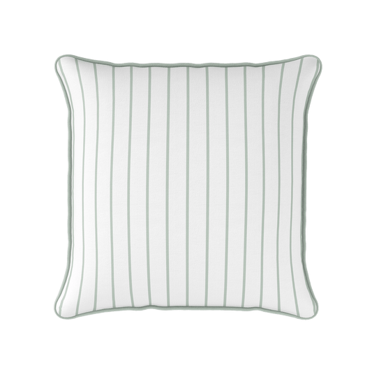 Breton Stripe Cushion Eau de nil green