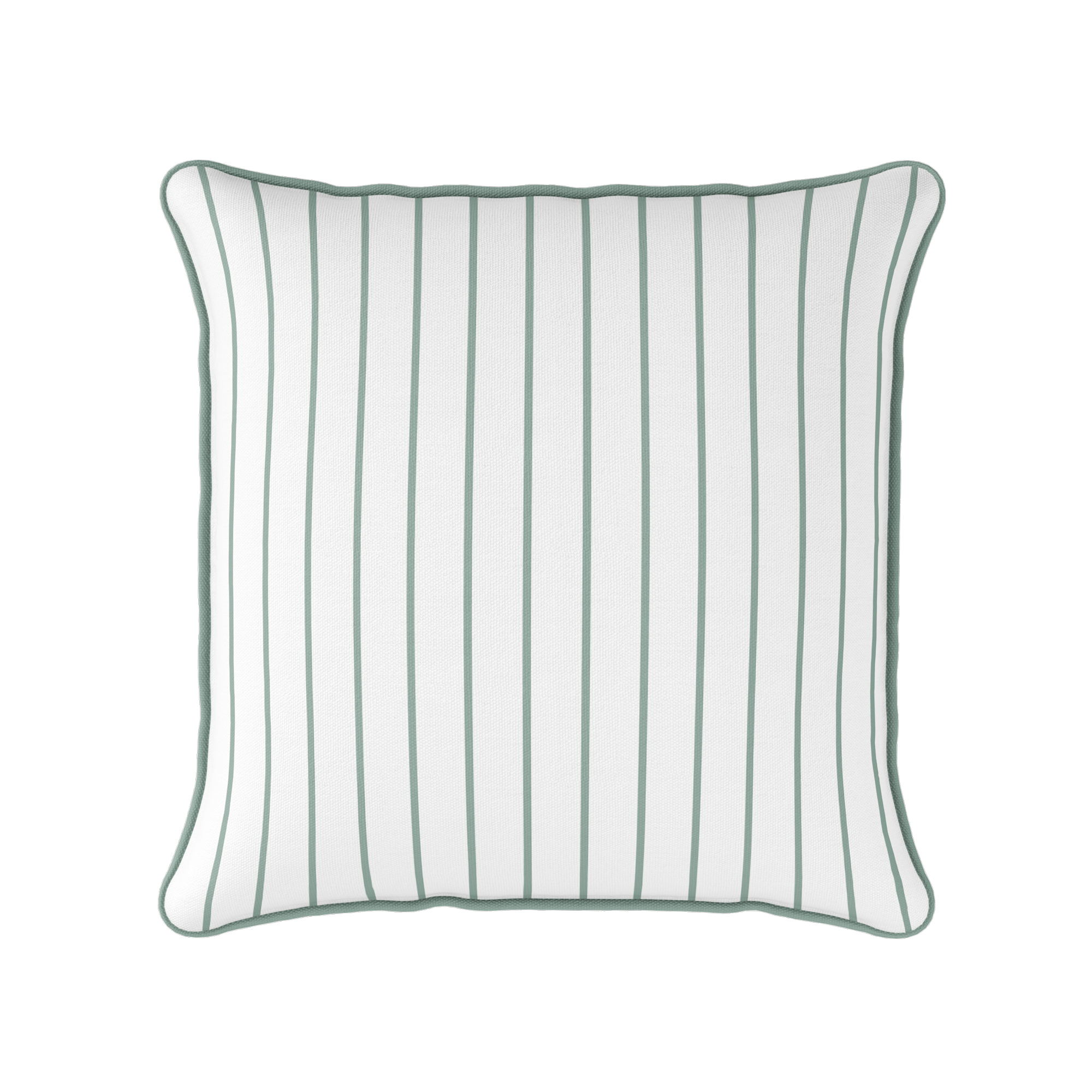 Breton Stripe Cushion Eucalyptus green