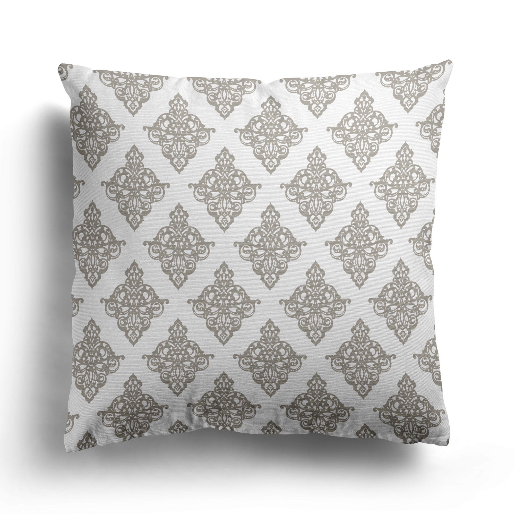 taupe beige damask cushion