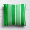 Deckchair stripe cotton linen cushion emerald green