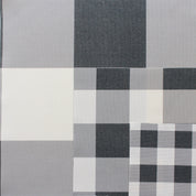 gingham check cotton linen fabric graphite grey