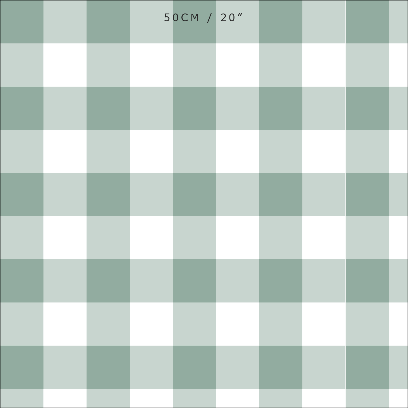 gingham check cotton linen fabric Eucalyptus green