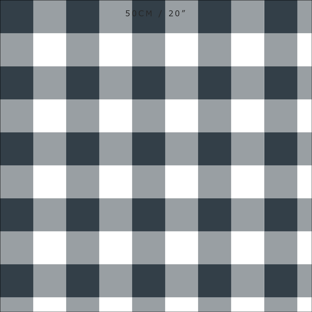 gingham check cotton linen fabric graphite grey
