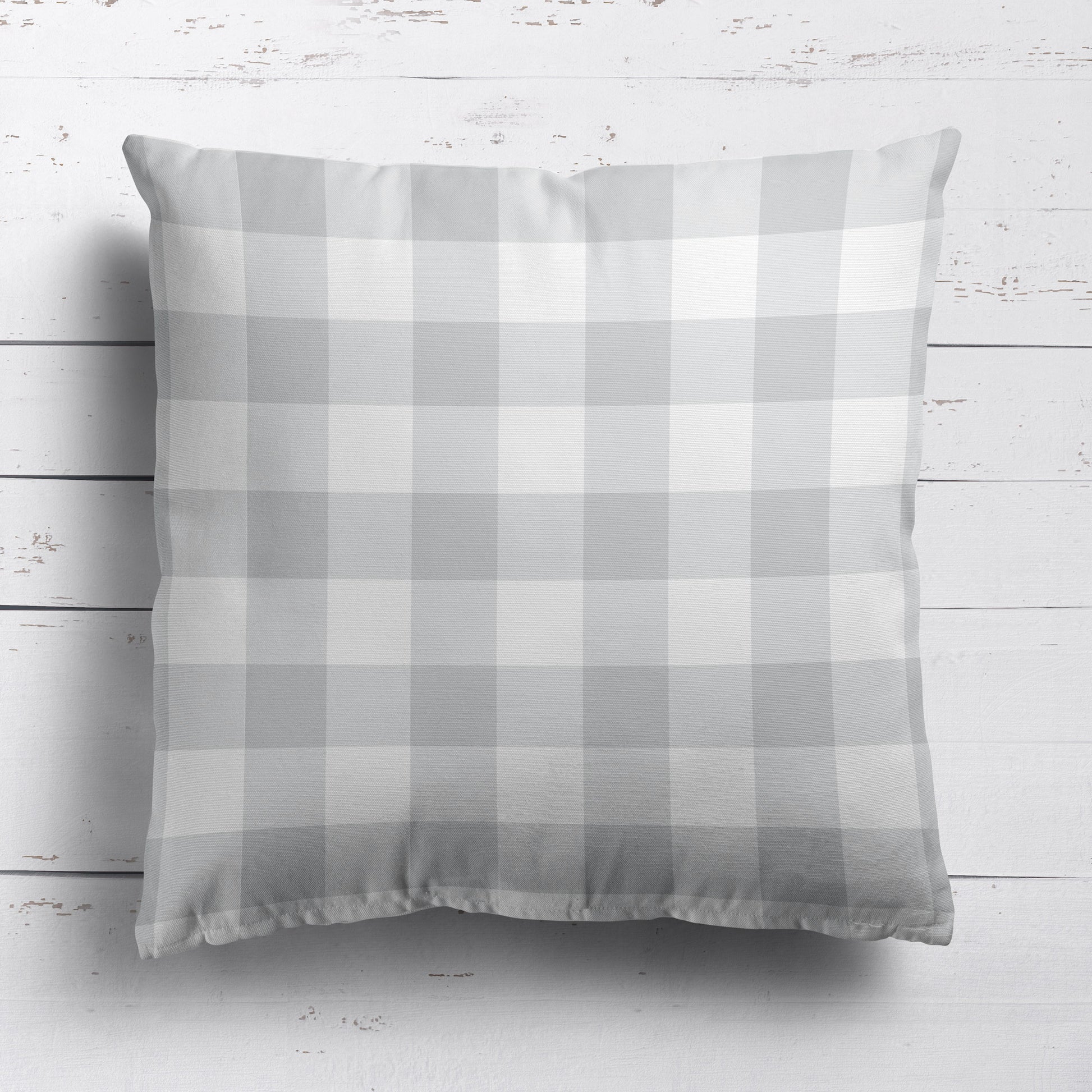 gingham check cotton linen fabric dove grey