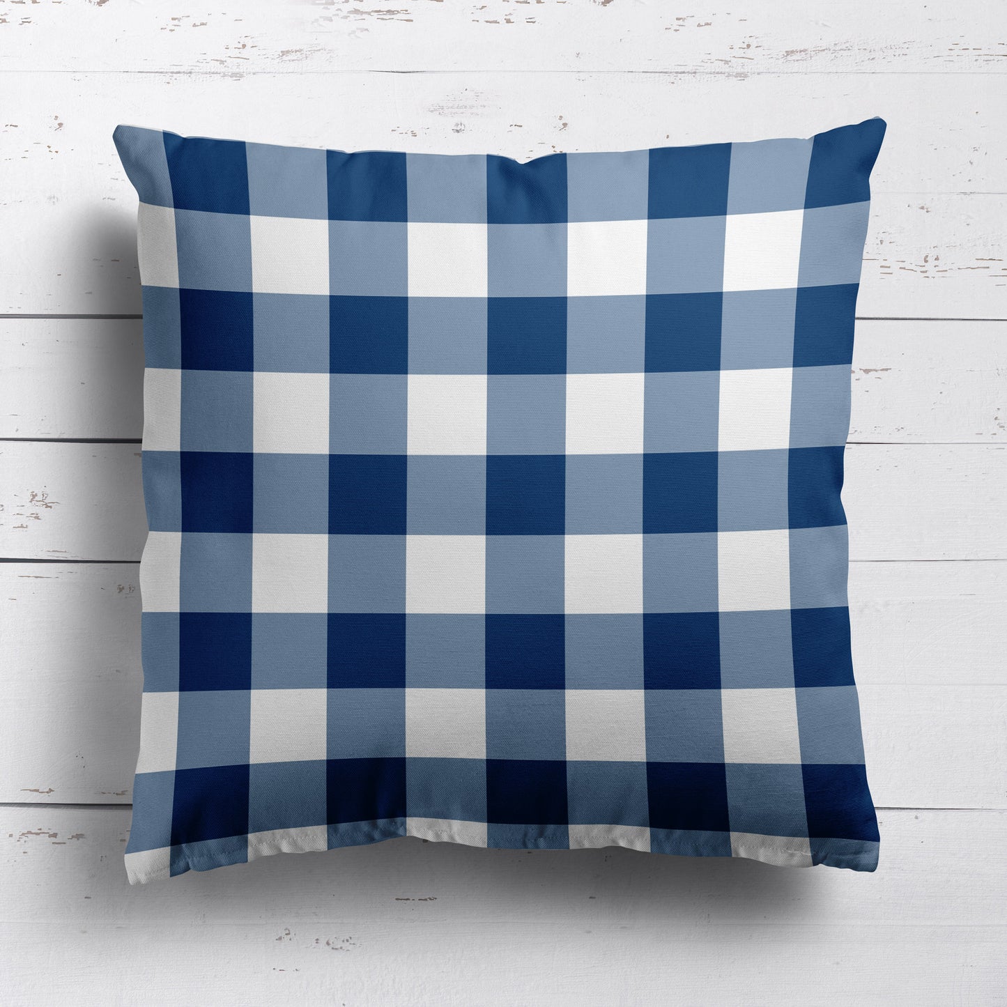 gingham check cotton linen fabric navy blue