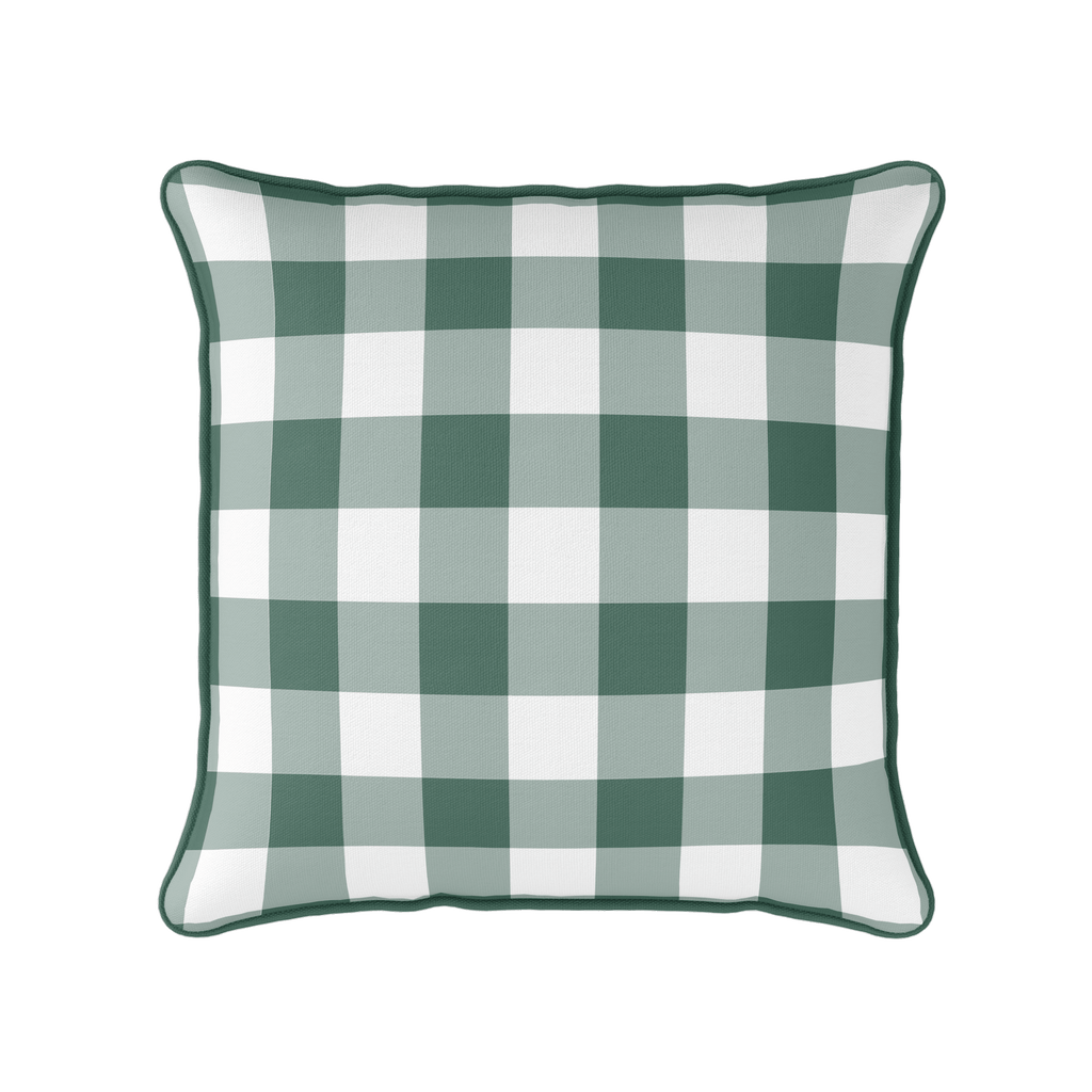 Gingham Check Medium Fabric - Leaf