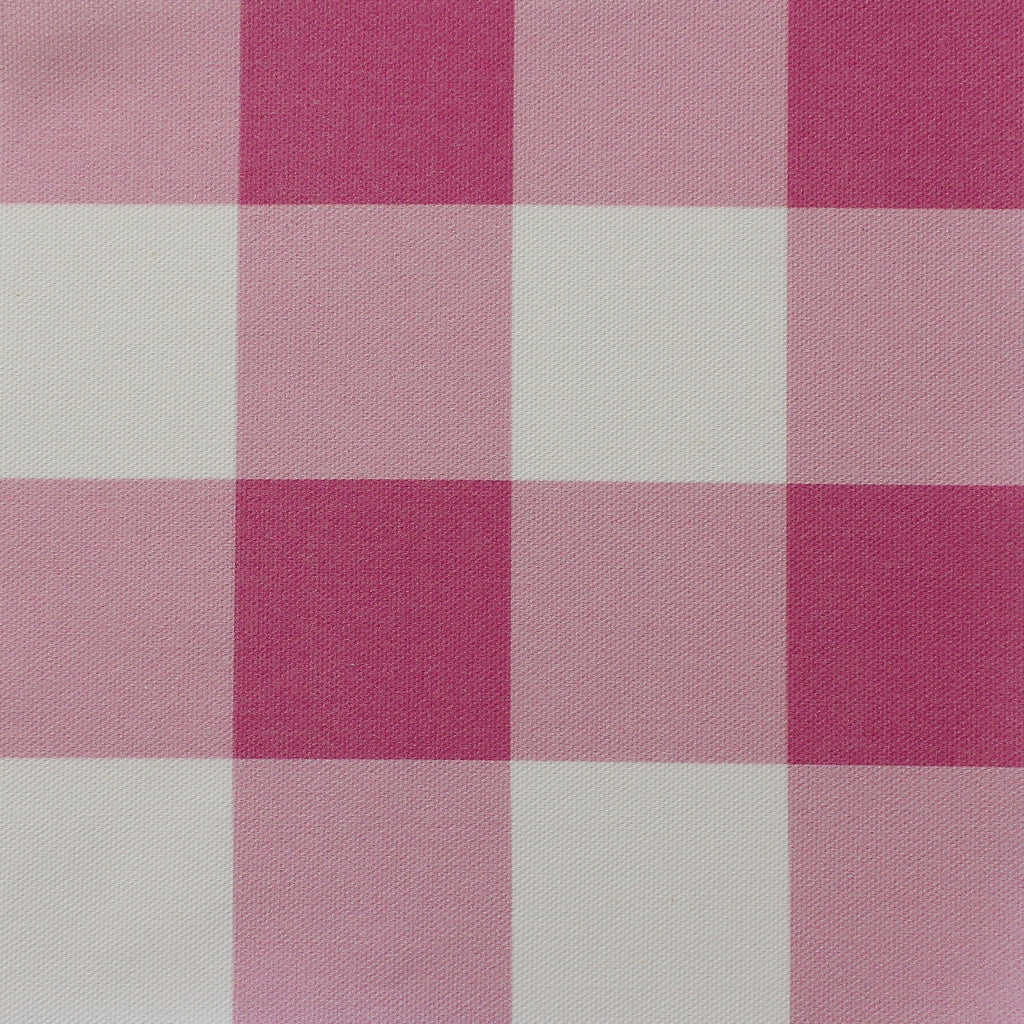 gingham check cotton linen fabric Raspberry pink
