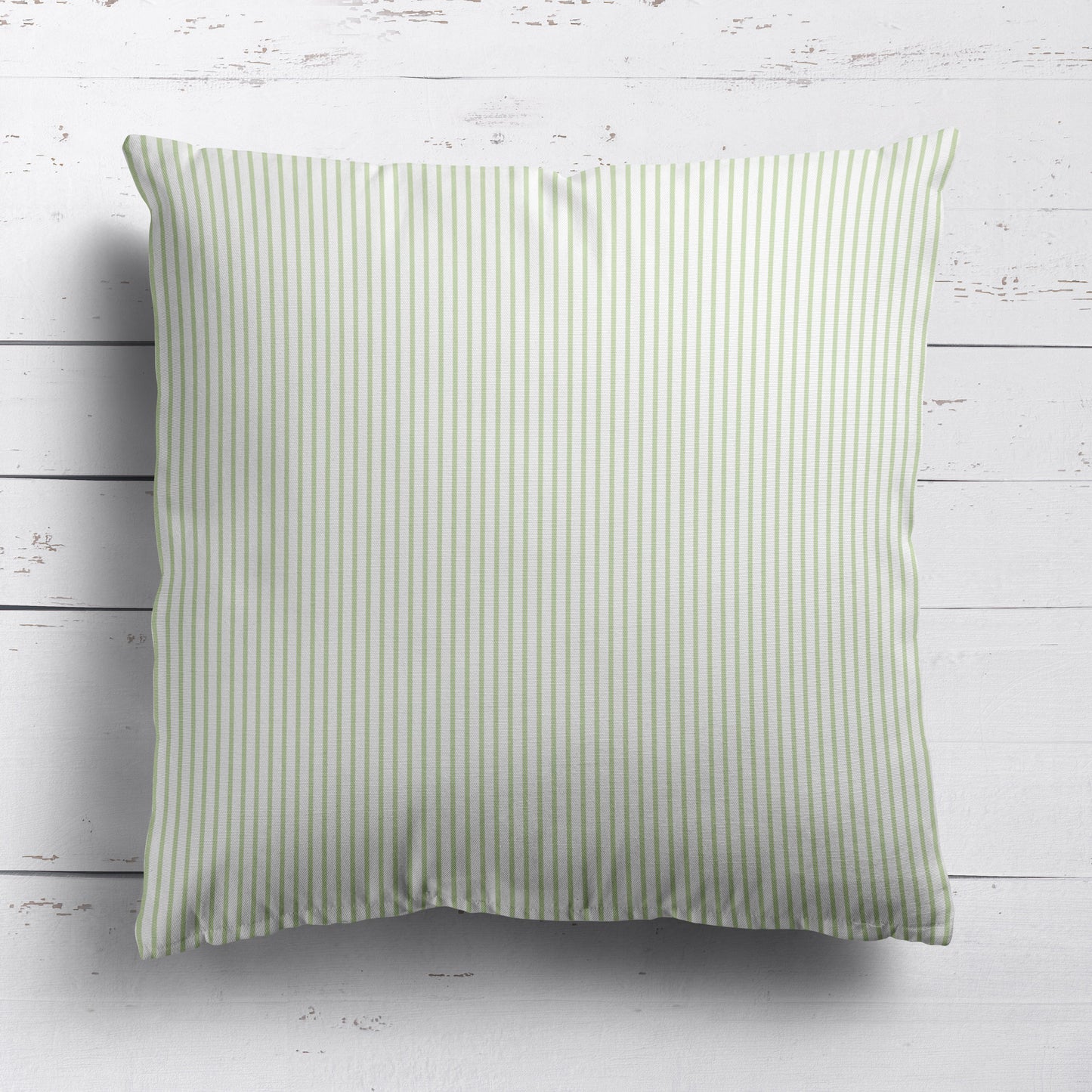 Petite stripe cotton linen fabric elderflower green