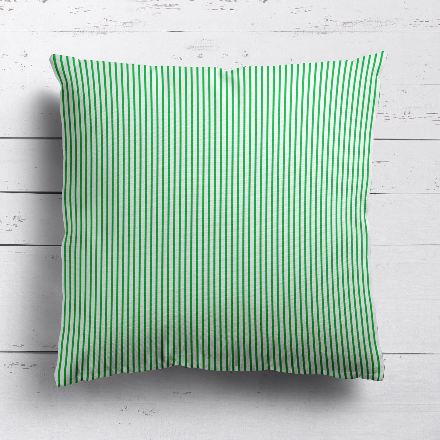 Petite stripe cotton linen fabric emerald green