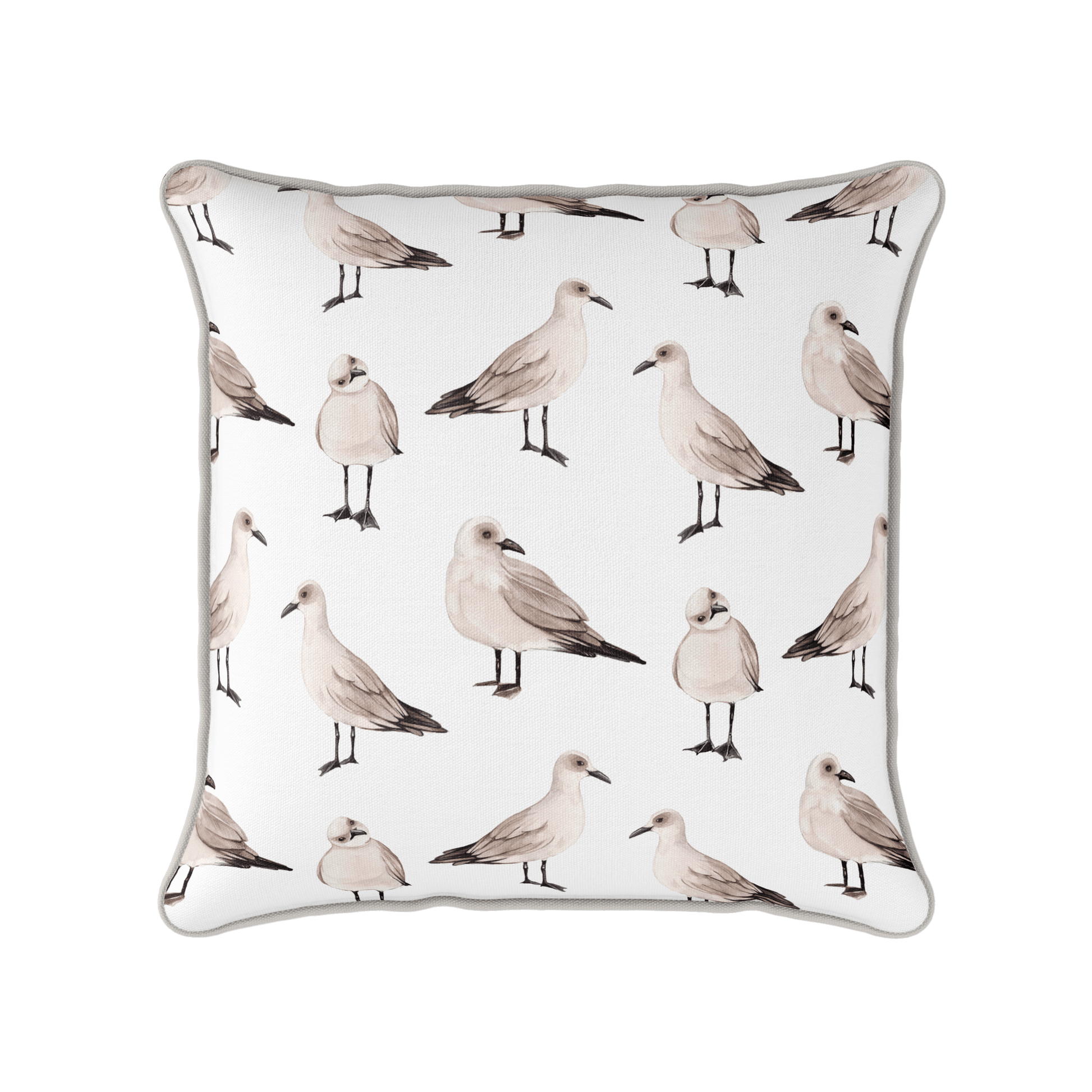 Seagull coastal beach cushion