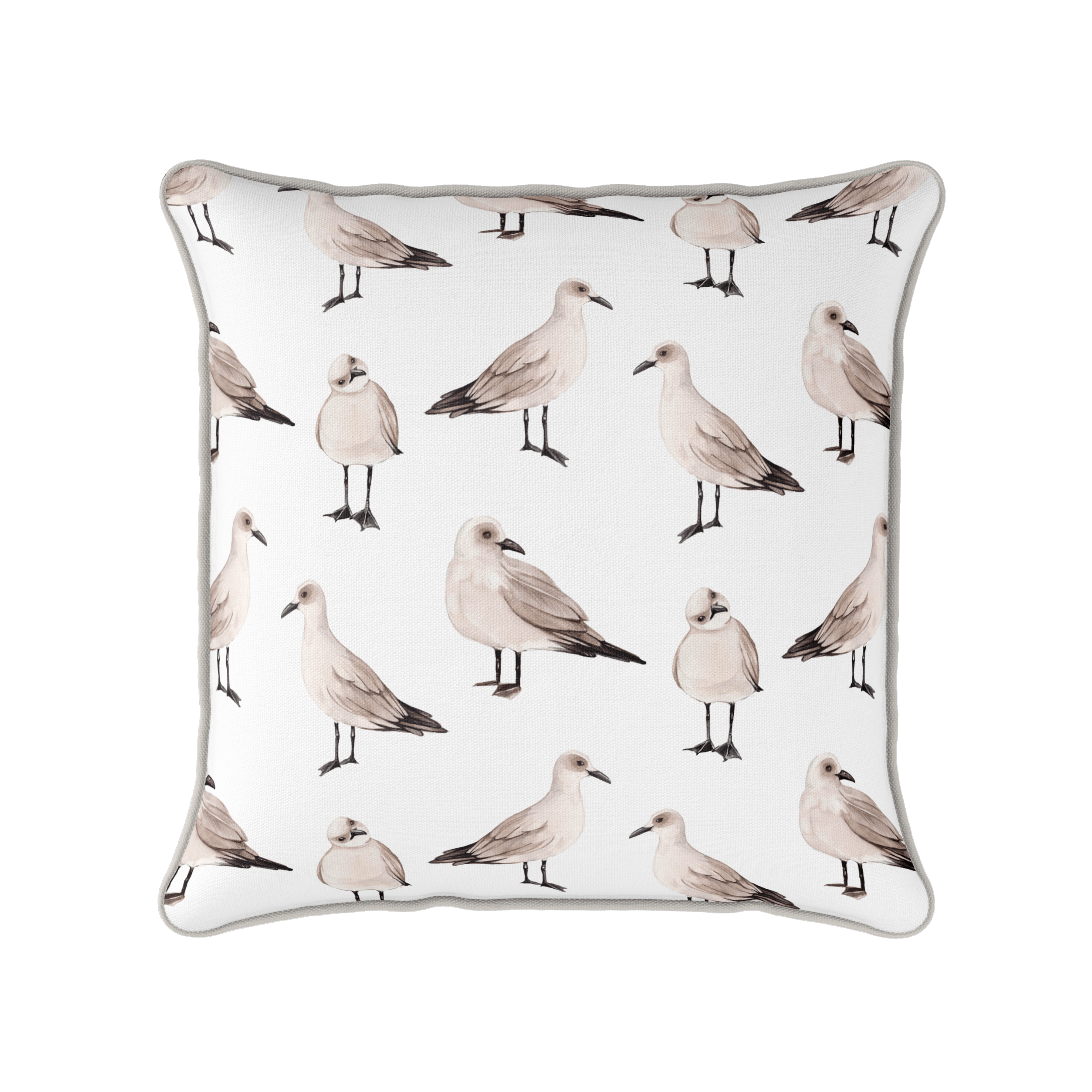 Seagull coastal beach cushion