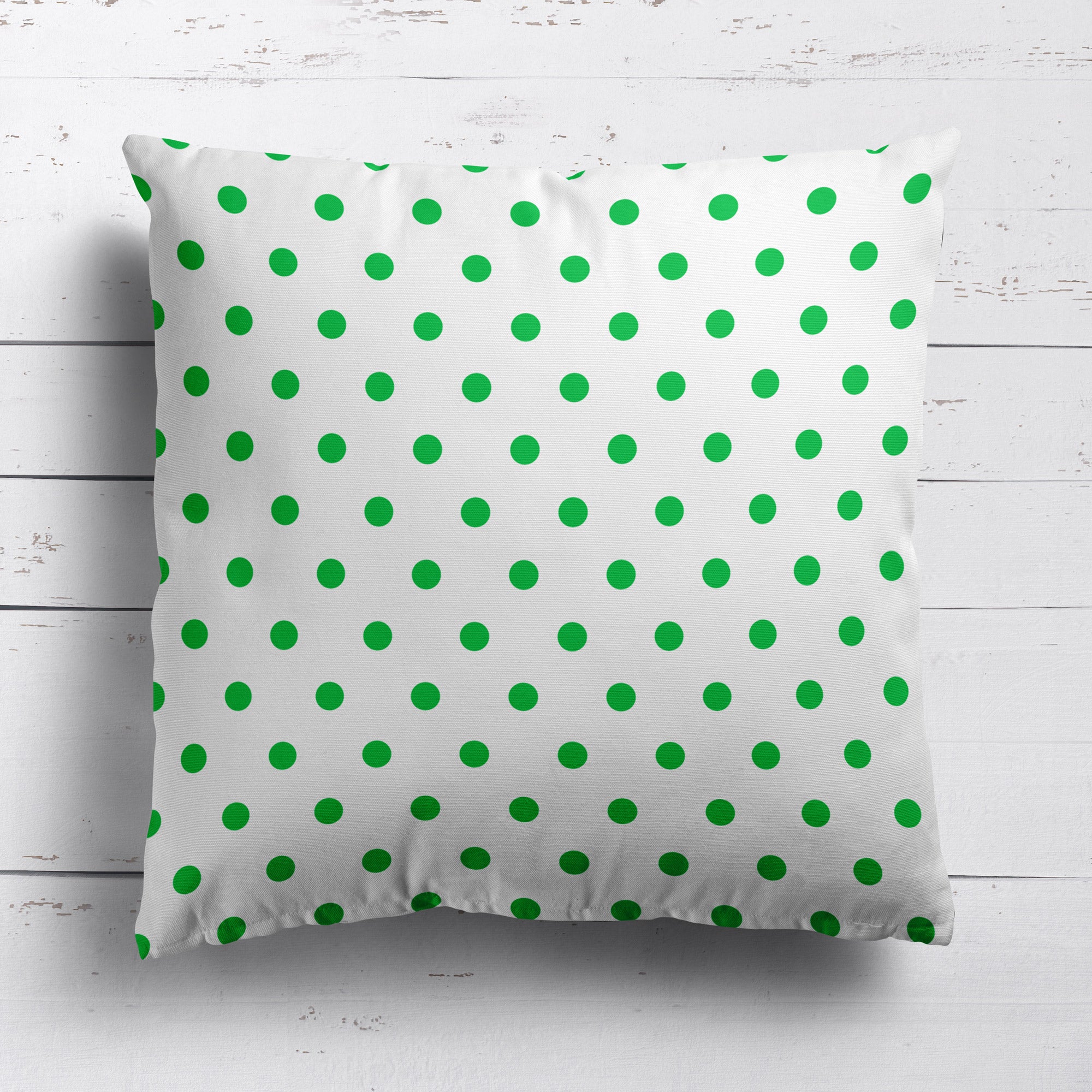 Spot Dot cotton linen cushion in Emerald green