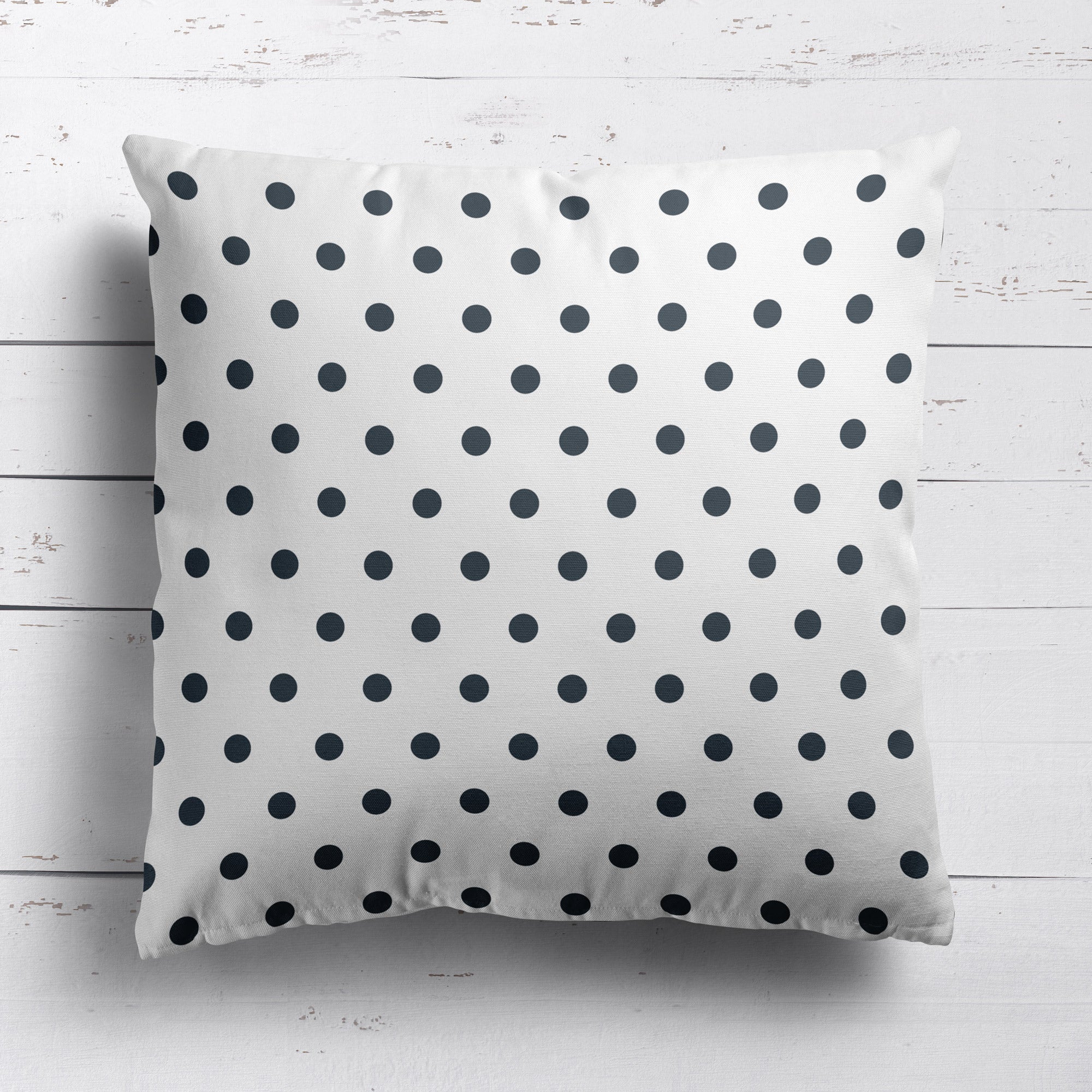 Spot Dot cotton linen cushion in Graphite grey