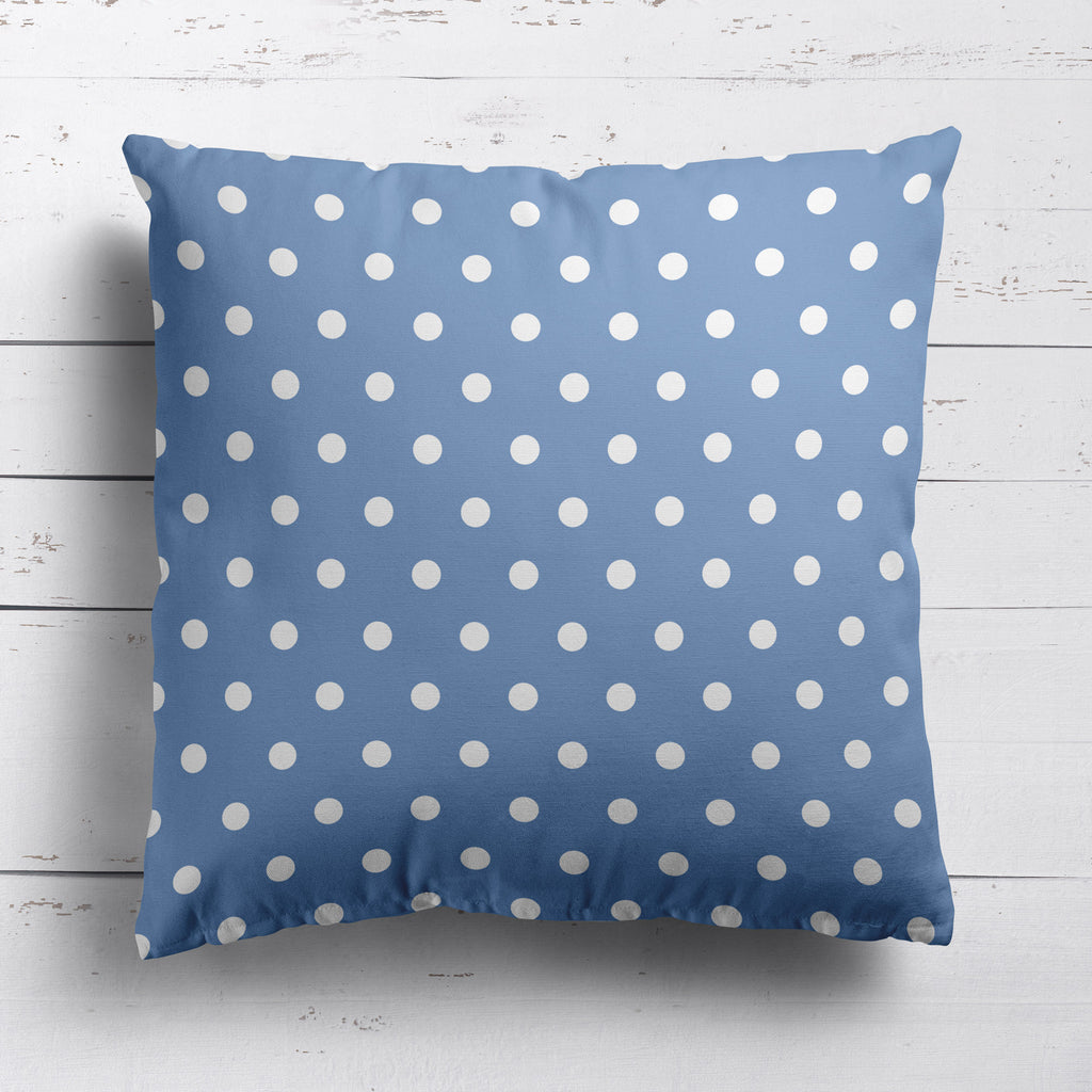 Spot Dot cotton linen fabric in Breeze blue