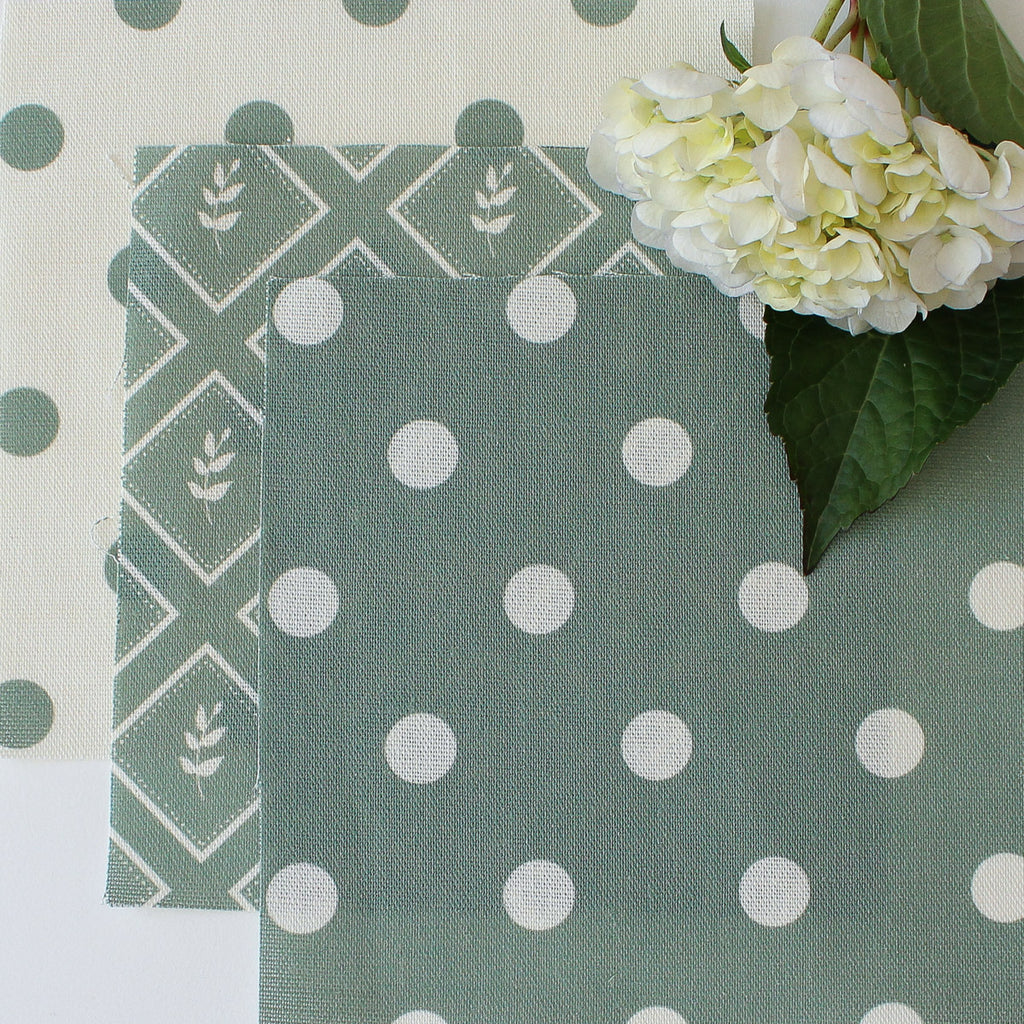 Spotty Day Reverse Fabric - Eucalyptus