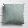 Ticking Stripe cotton linen cushion in Leaf green