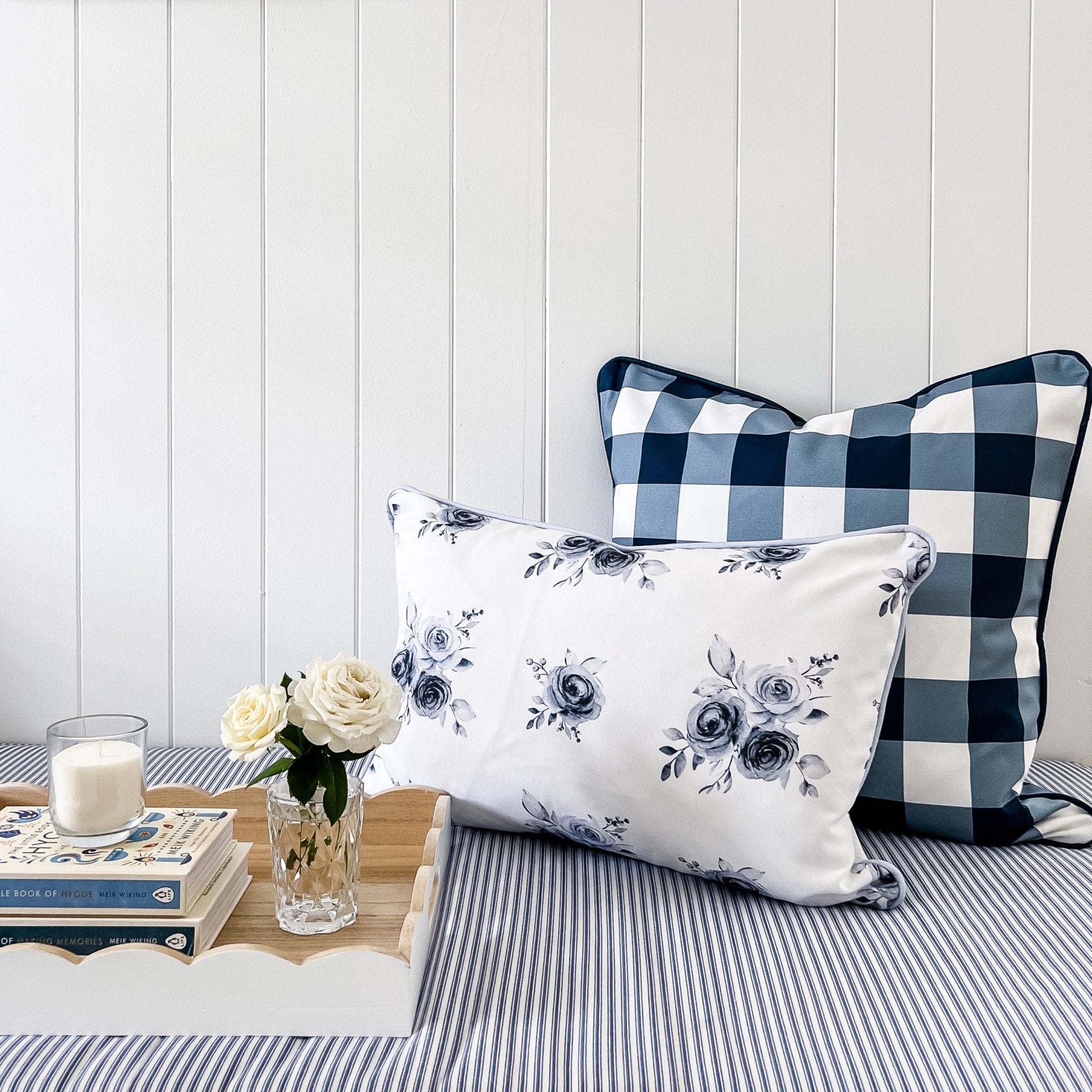 Adelaide Blue Roses Cushion - Hydrangea Lane Home