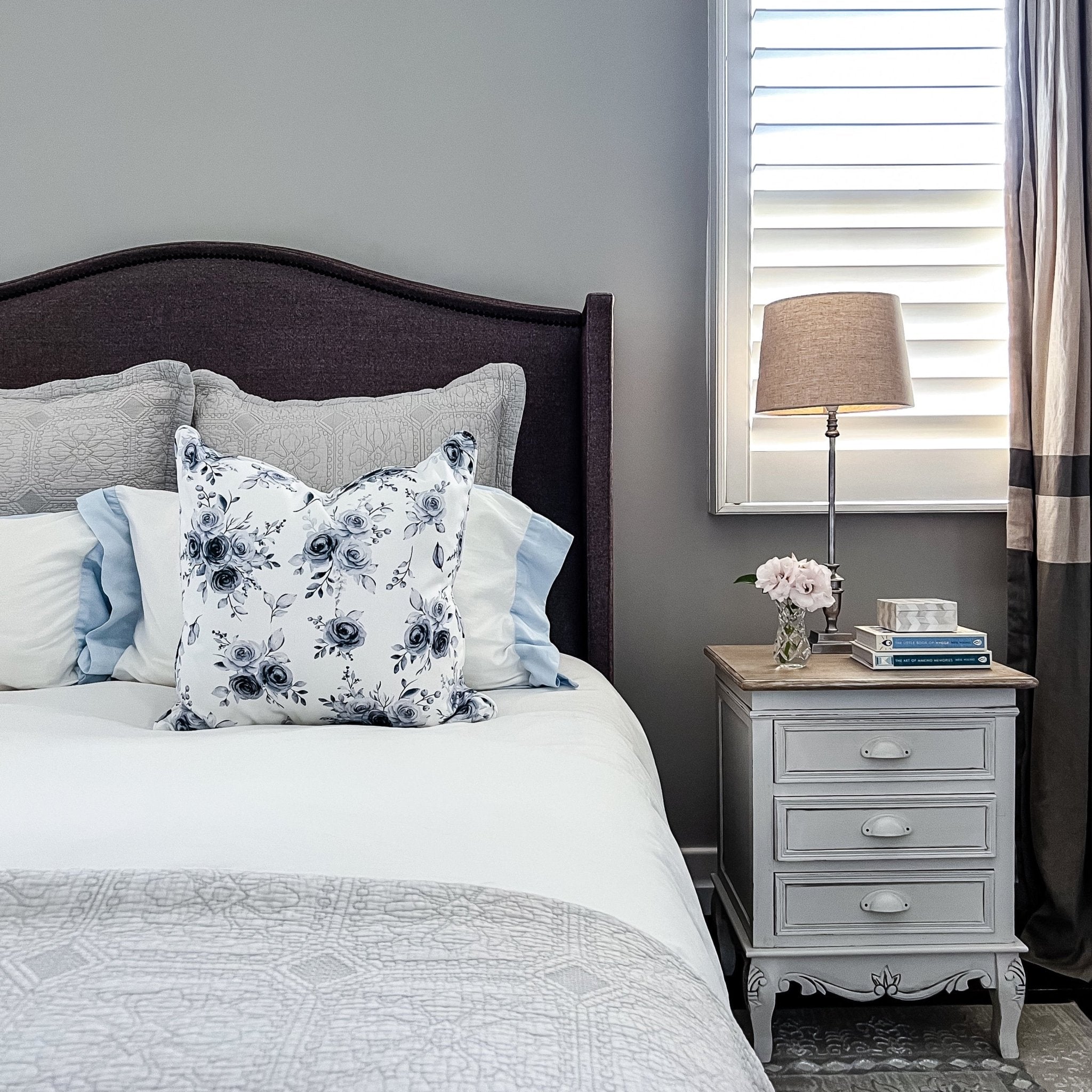 Adele Blue Roses Cushion - Hydrangea Lane Home