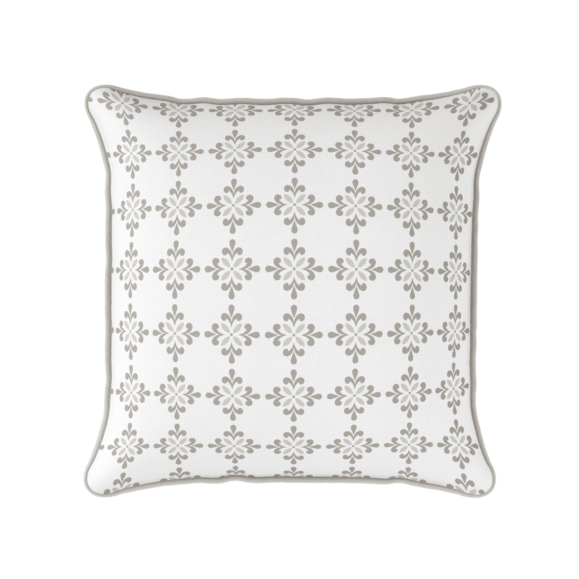Amalfi Flower Cushion- Blues and Neutrals - Hydrangea Lane Home