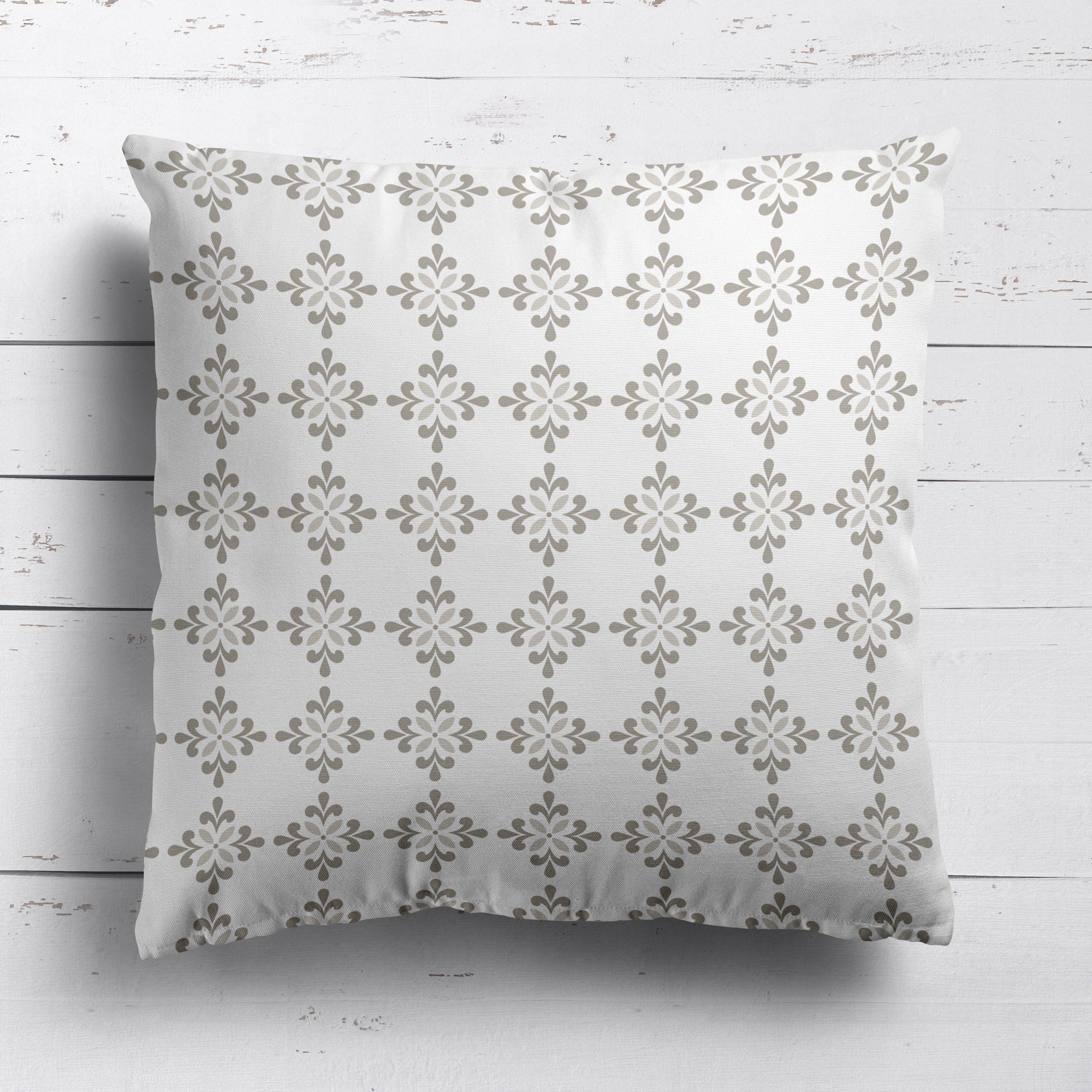 Amalfi Flower Cushion- Blues and Neutrals - Hydrangea Lane Home
