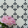 Amalfi Flower Fabric - Graphite-Dove - Hydrangea Lane Home