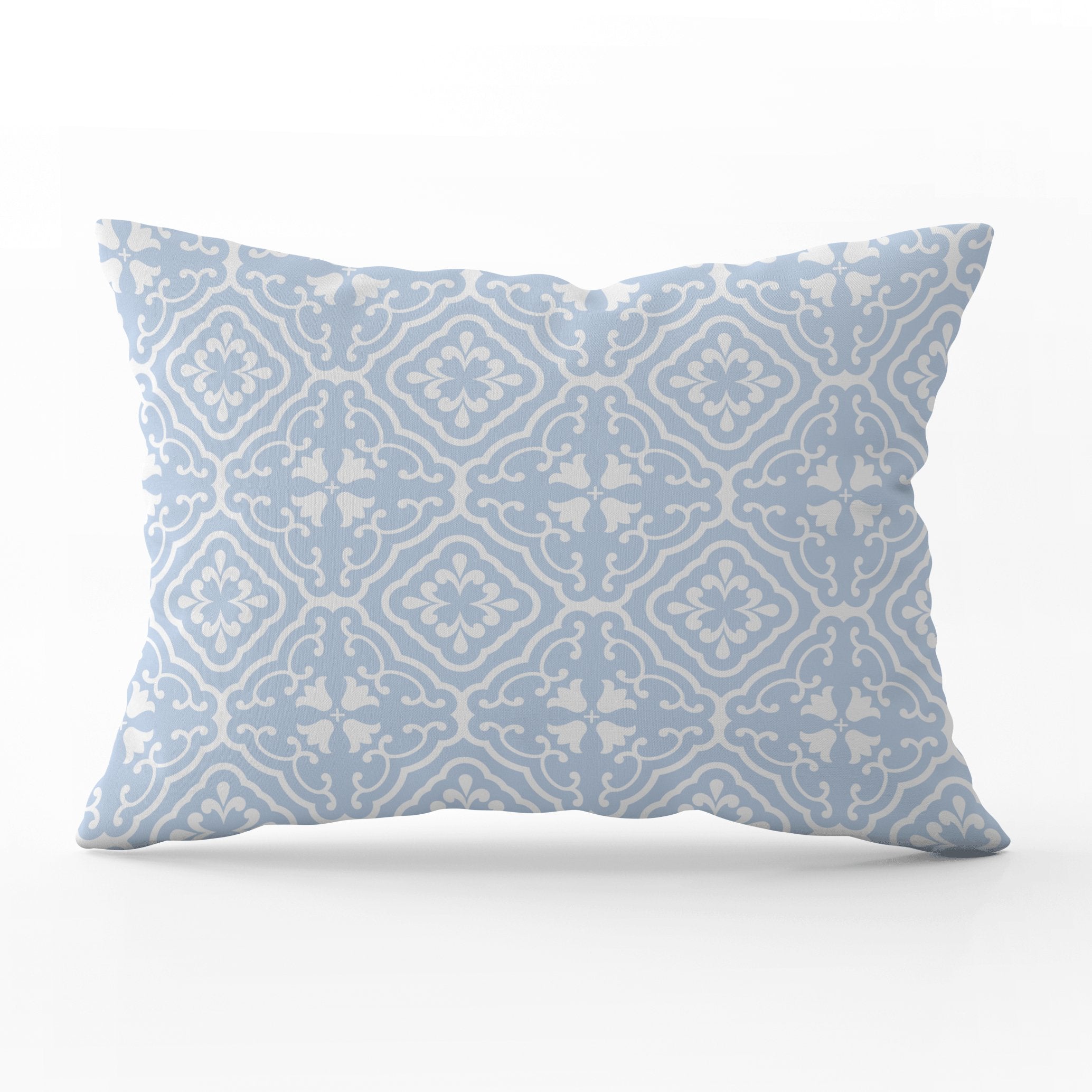 Amalfi Tulip Scroll Cushion - Blues - Hydrangea Lane Home
