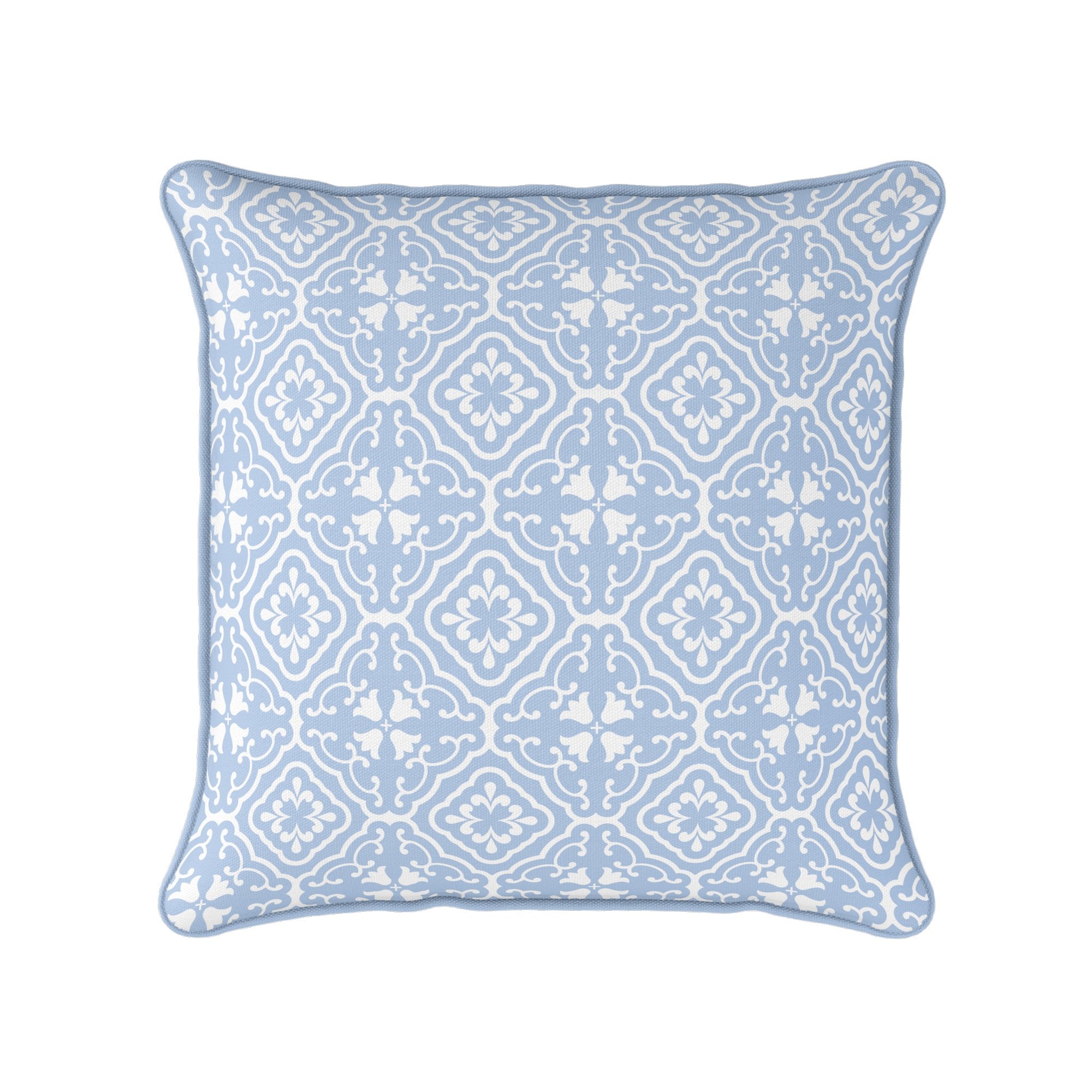 Amalfi Tulip Scroll Cushion - Blues - Hydrangea Lane Home