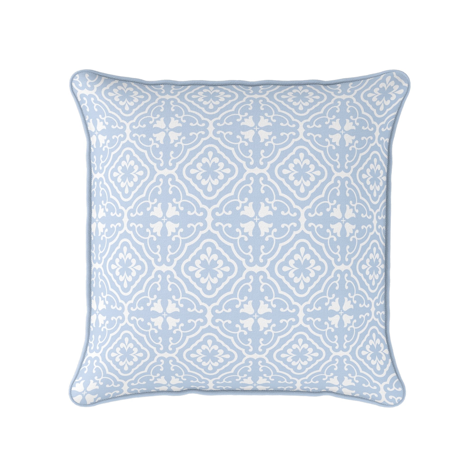 Amalfi Tulip Scroll Cushion - Blues - Hydrangea Lane Home