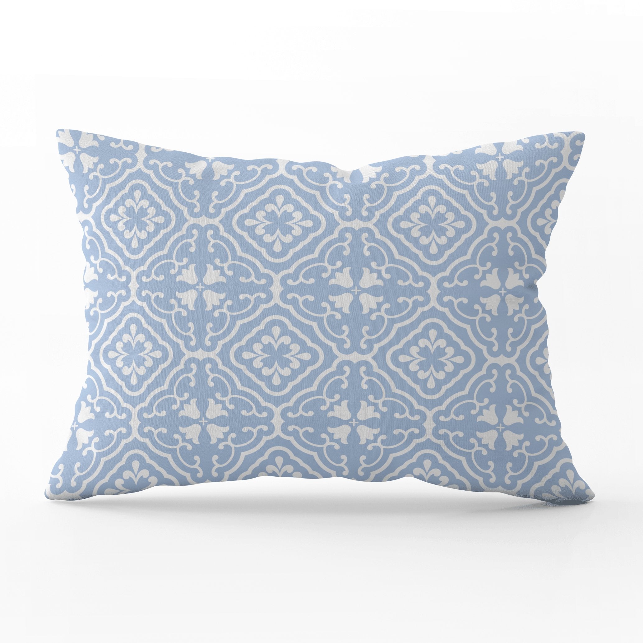 Amalfi Tulip Scroll Cushion - Blues - Hydrangea Lane Home