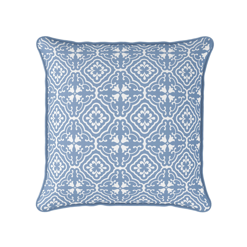 Amalfi Tulip Scroll Cushion - Blues - Hydrangea Lane Home