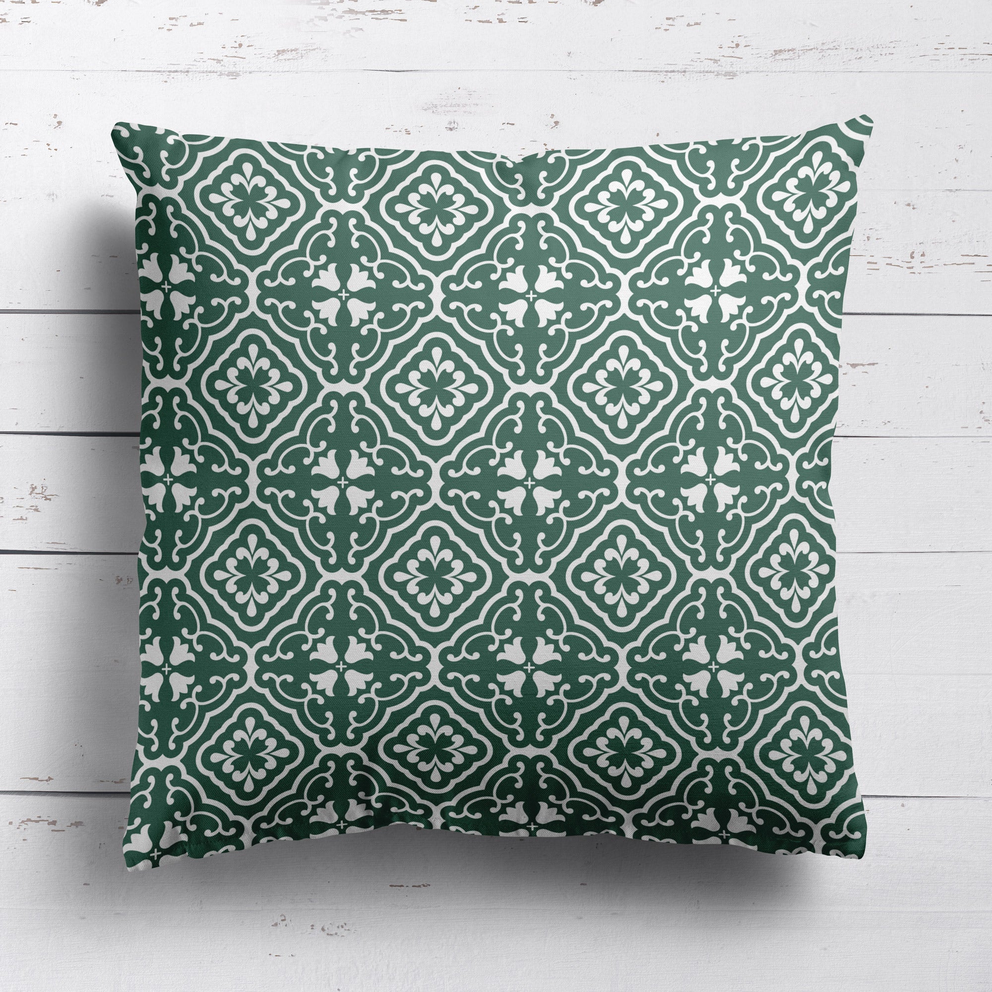 Amalfi Tulip Scroll Cushion - Greens - Hydrangea Lane Home