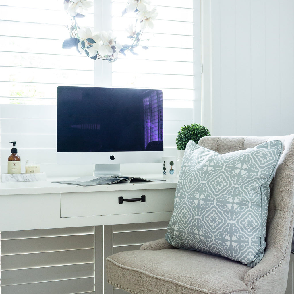 Amalfi Tulip Scroll Cushion - Greens - Hydrangea Lane Home