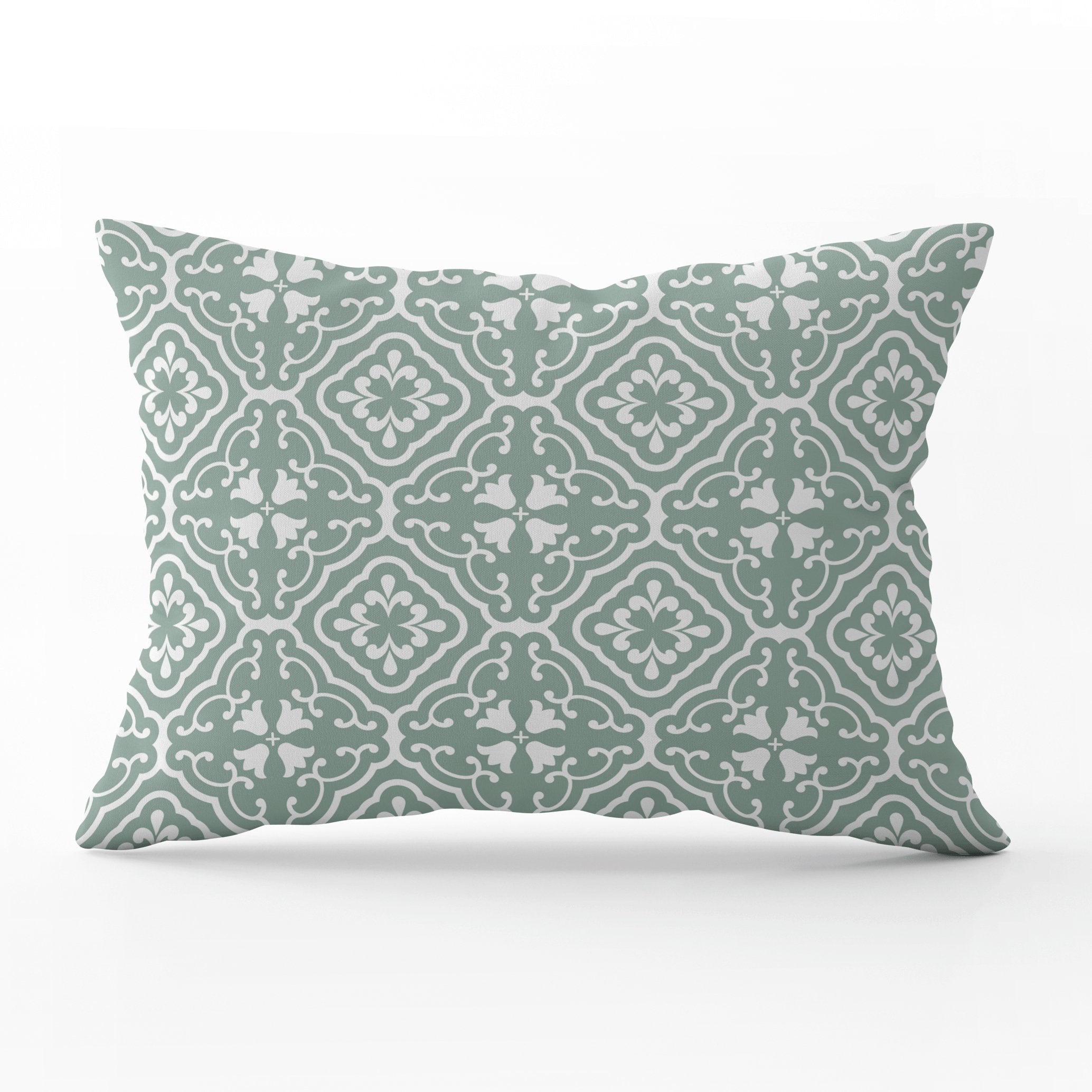 Amalfi Tulip Scroll Cushion - Greens - Hydrangea Lane Home