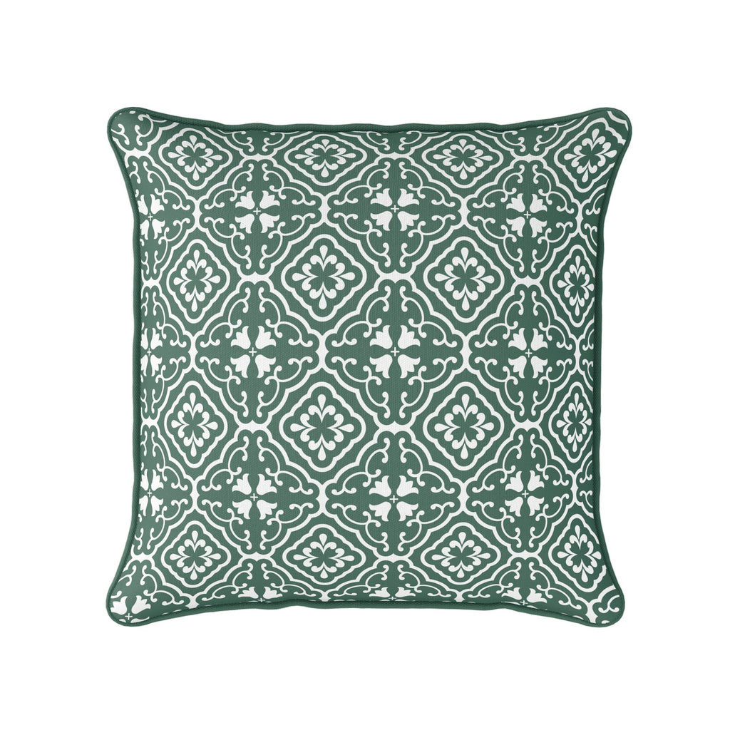 Amalfi Tulip Scroll Cushion - Greens - Hydrangea Lane Home